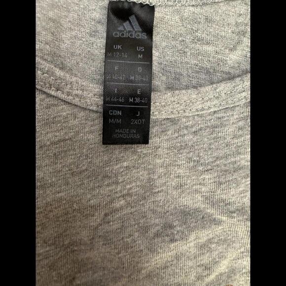 Gray Adidas Red White Blue Logo Tank Top M - Picture 3 of 3